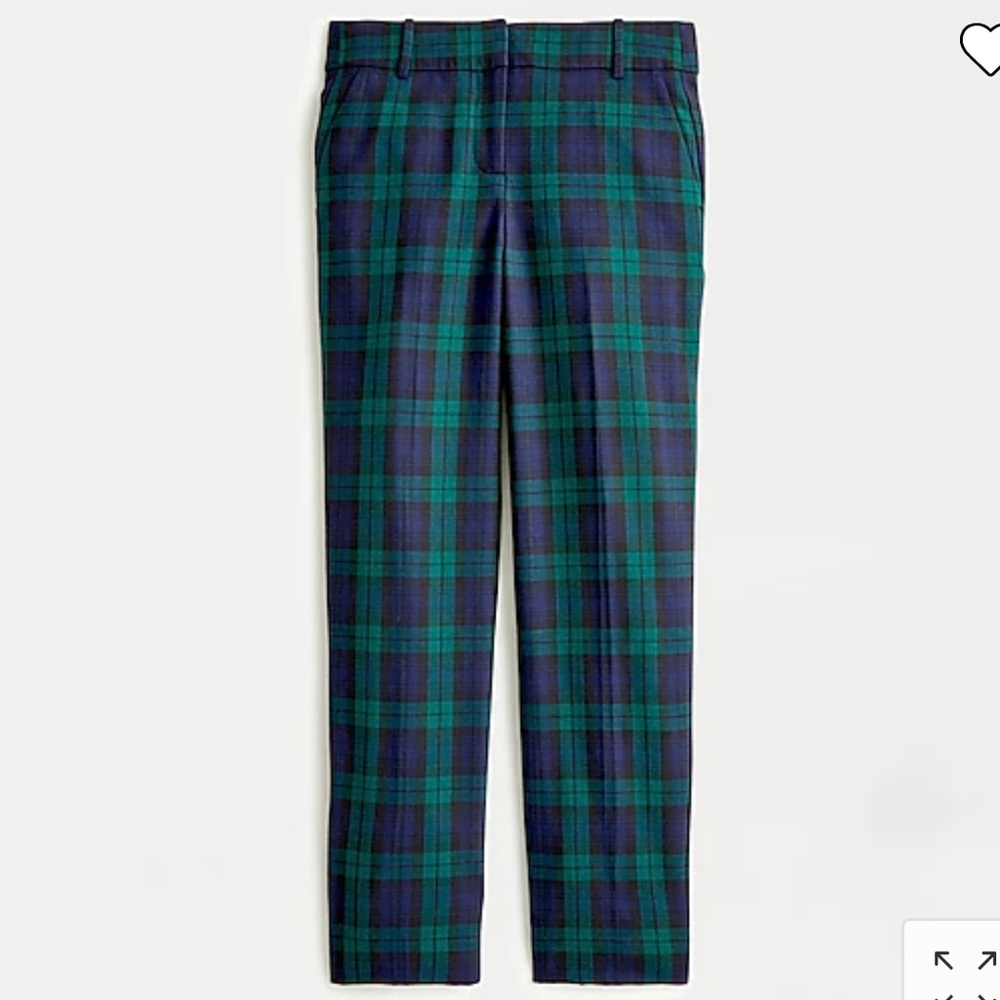 Black watch plaid trousers.